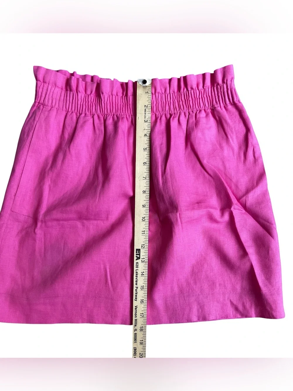 J.Crew Pink 100% Linen Paperbag Waist Mini Skirt Size 4